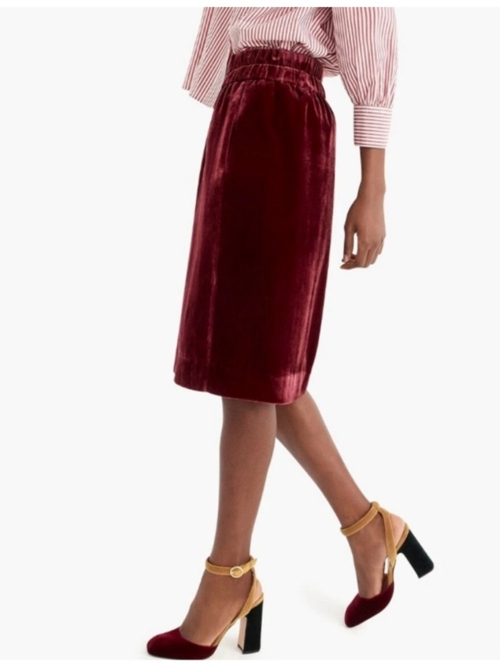 J. Crew Velvet Pull On Skirt, Size M